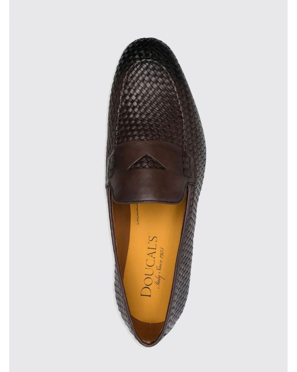 Doucal's White Woven Leather Loafers for men