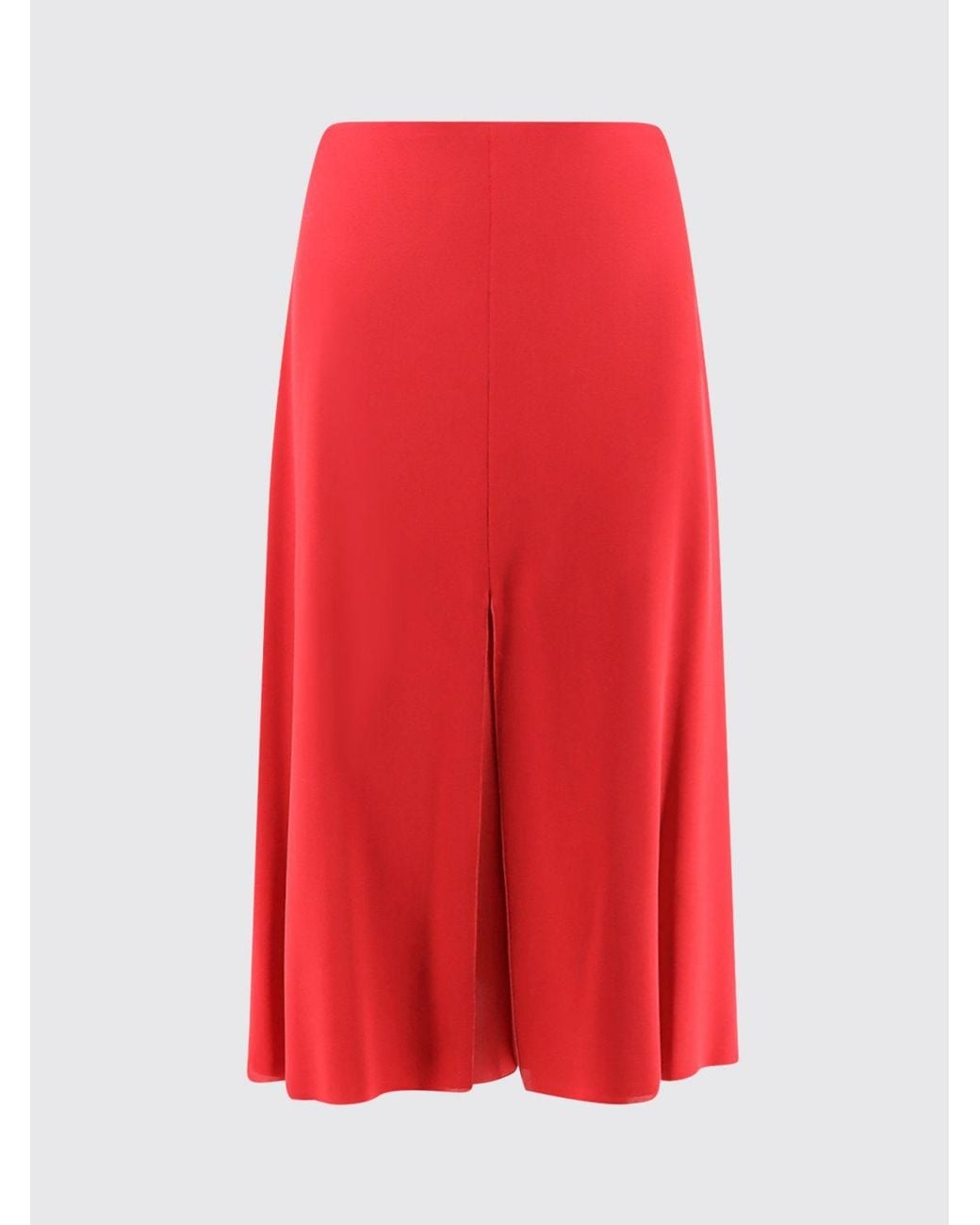 Valentino Garavani Red High-Waisted A-Line Midi Skirt