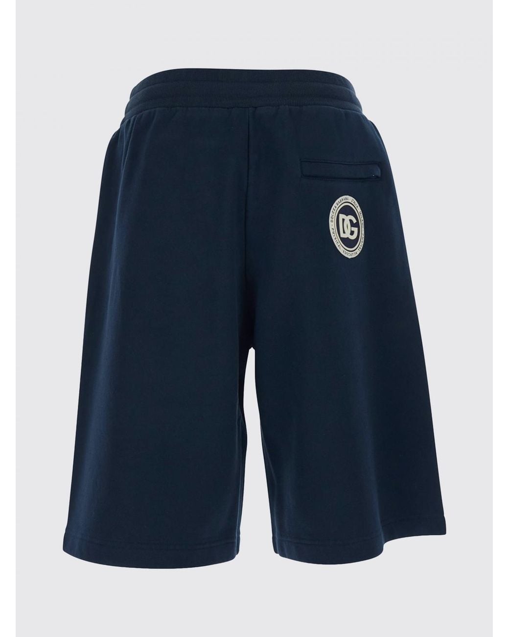 Dolce & Gabbana Blue Dolce &Amp Gabbana Cotton Jogging Shorts With Drawstring And Embroidered Logo for men