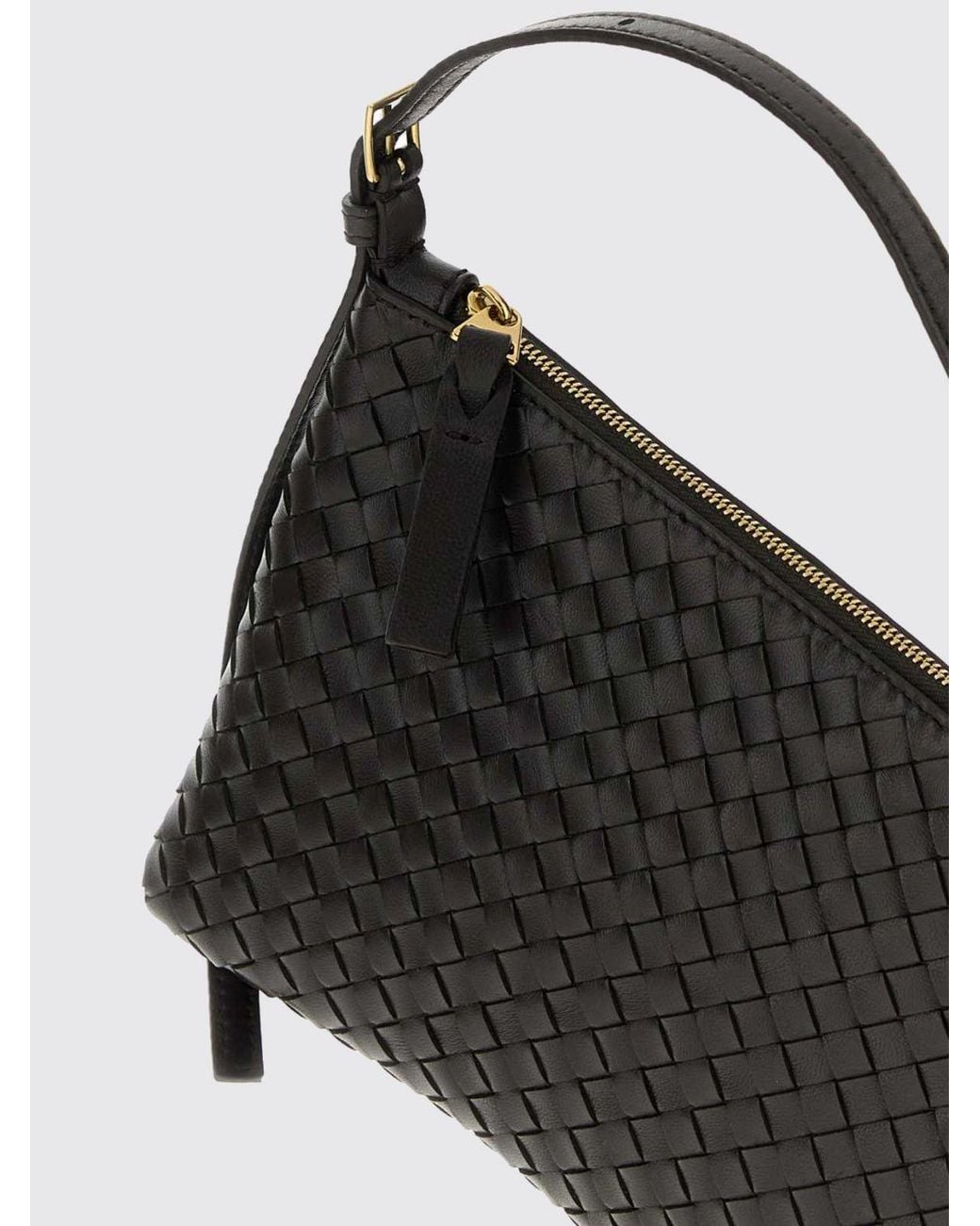 Bottega Veneta Black Small Woven Nappa Crossbody Bag