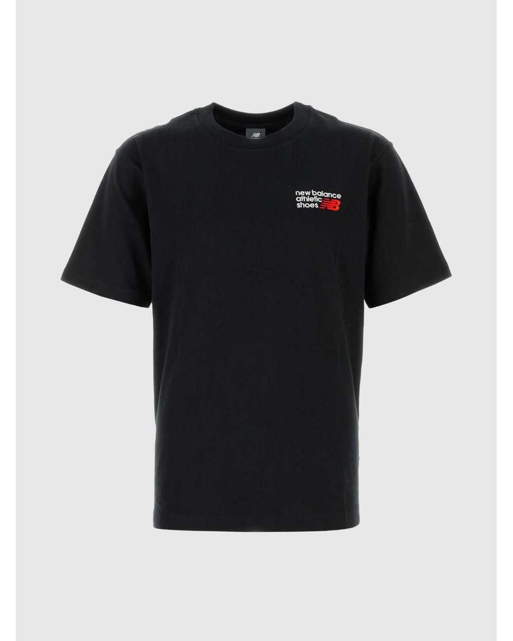 New Balance Black Cotton T-Shirt With Logo for men