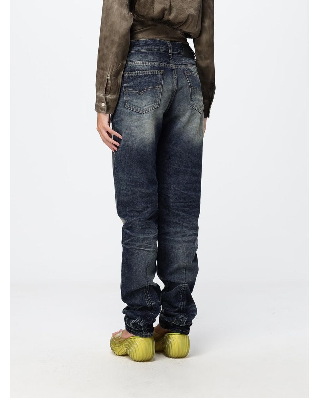 DIESEL Blue D-Heel High-Waisted Straight Jeans
