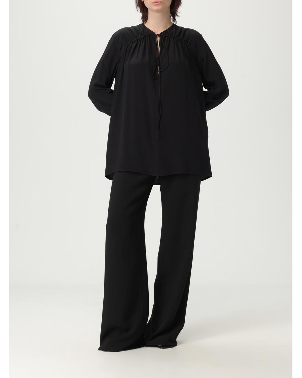Victoria Beckham Black Relaxed Fit Long Sleeve Top