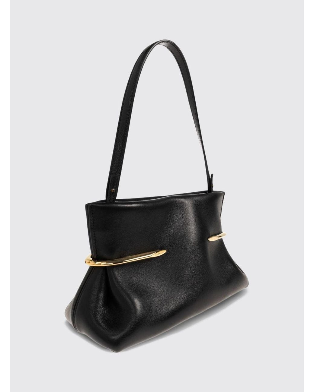 Givenchy Black Pinch Clutch Aus Kalbsnappaleder Mit Abnehmbarem Flachem Griff