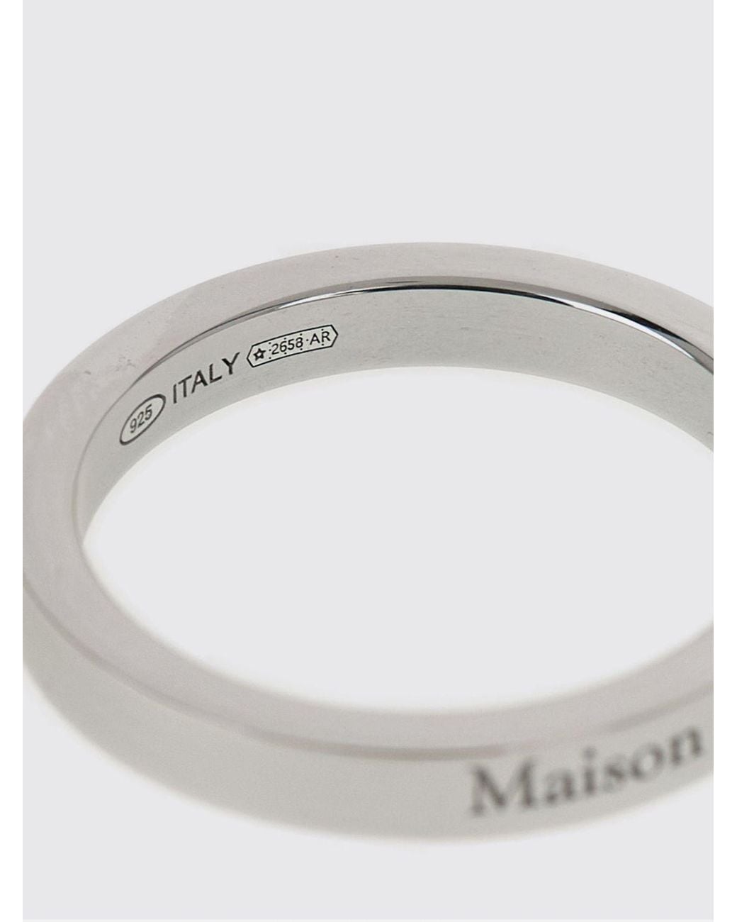 Maison Margiela Gray Engraved Logo Band Ring for men