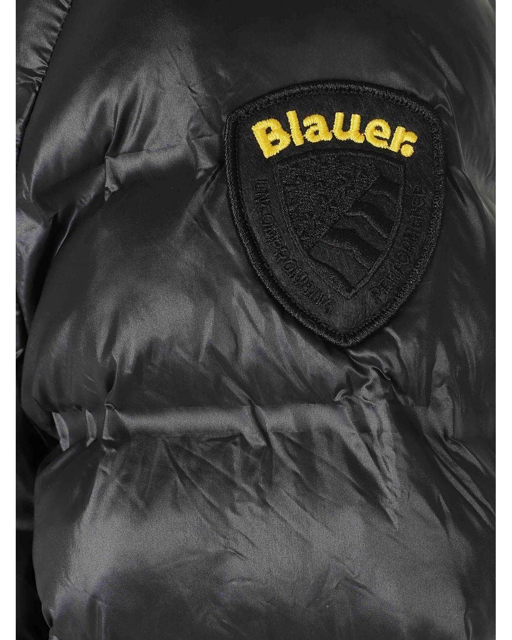 Blauer Black Charles Quilted Polyamide Short Puffer Jacket With Hood for men
