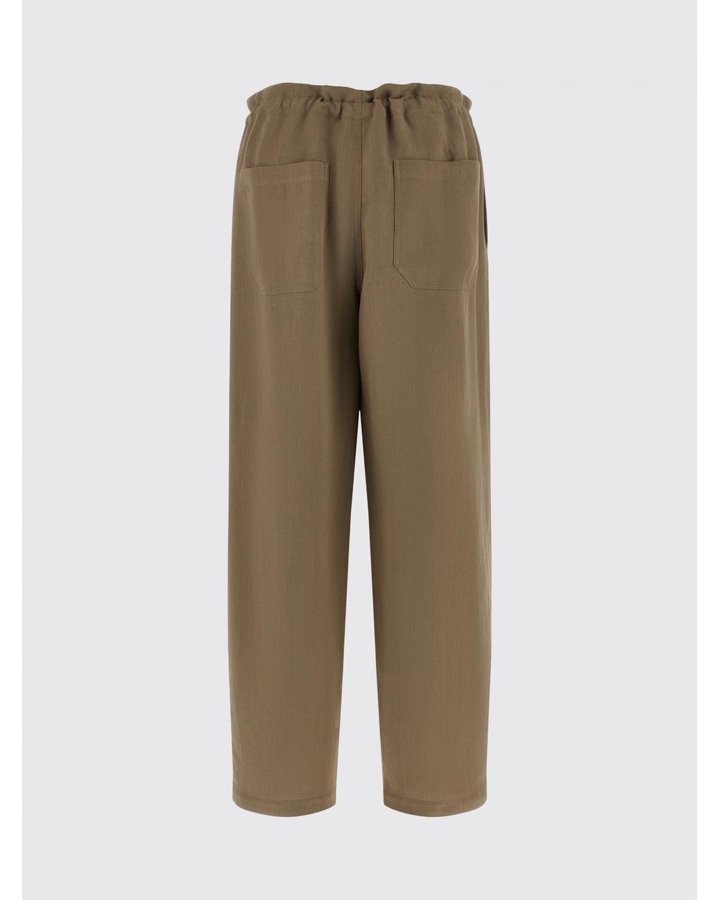 Brunello Cucinelli Natural Viscose And Linen Trousers
