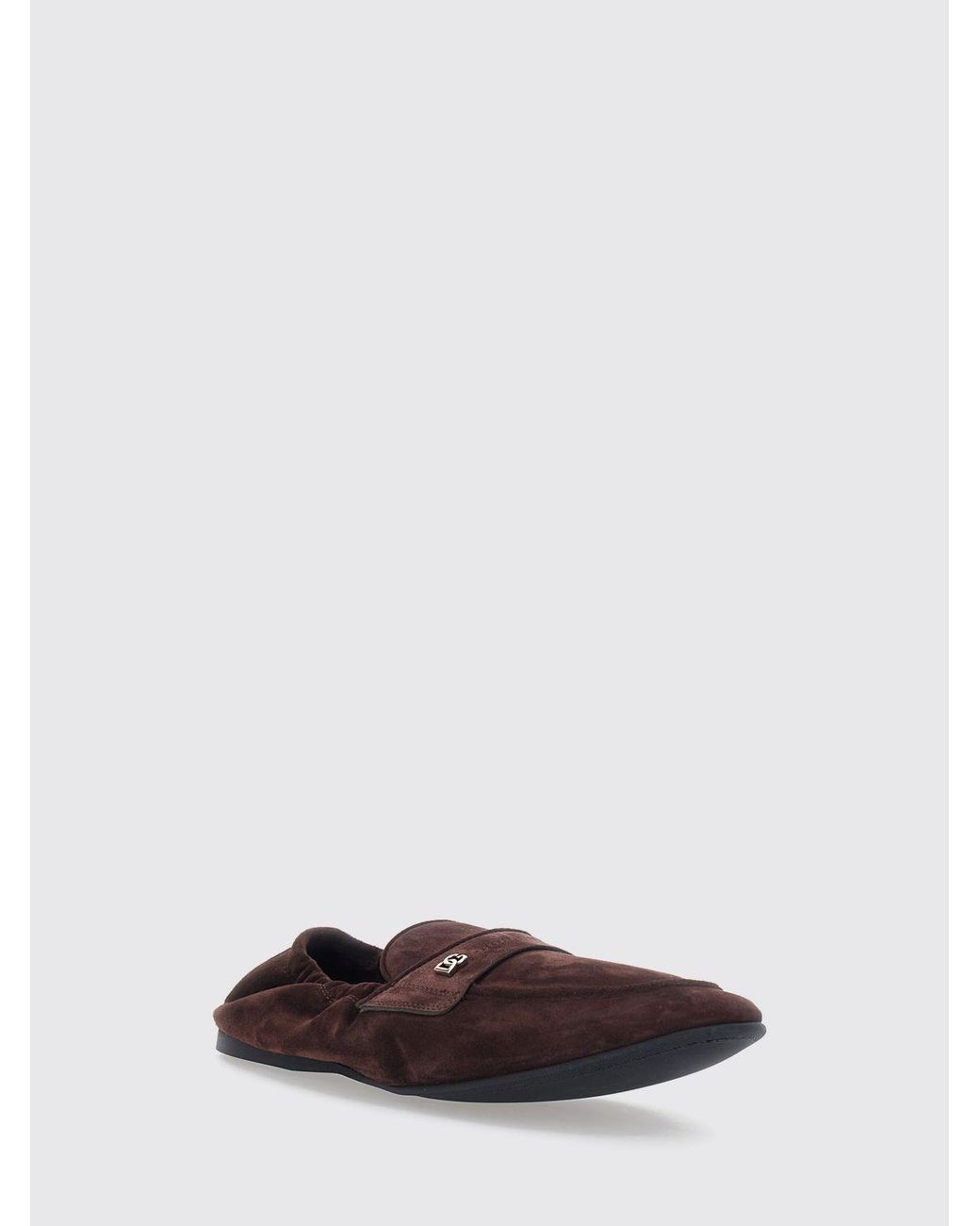 Dolce & Gabbana White Dolce &Amp Gabbana Suede Calfskin Loafers With Dg Logo for men