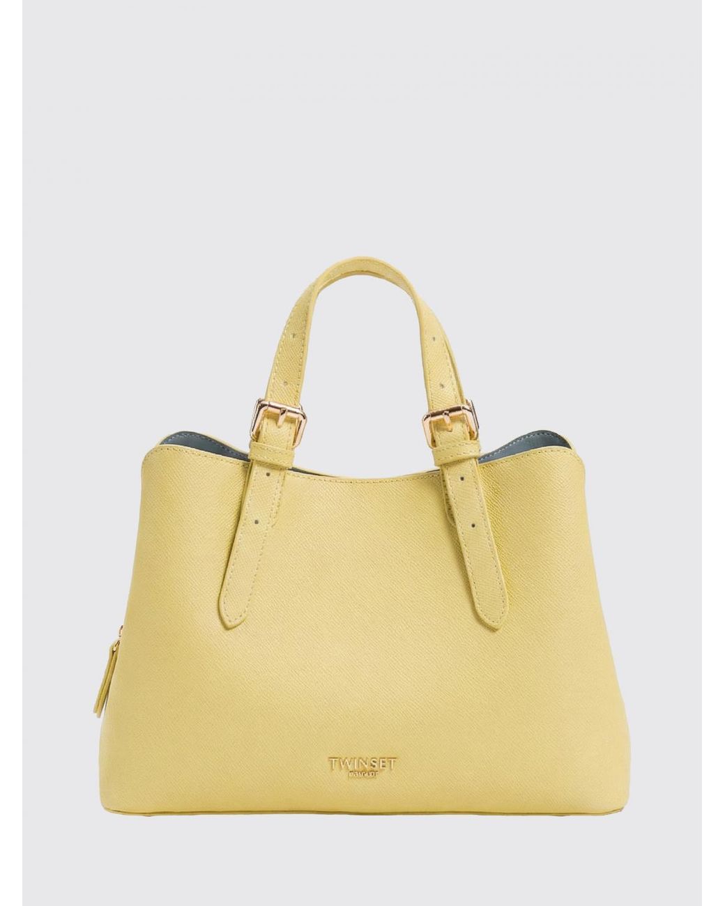 Twinset Yellow Grained Synthetic Leather Bag