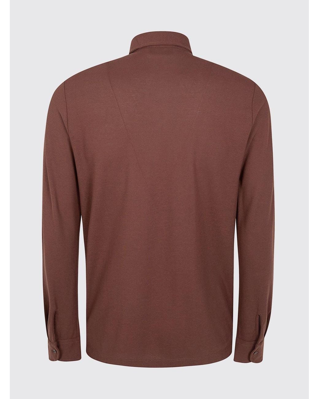 Zanone Purple Long-Sleeved 100% Cotton Polo Shirt With Classic Collar for men