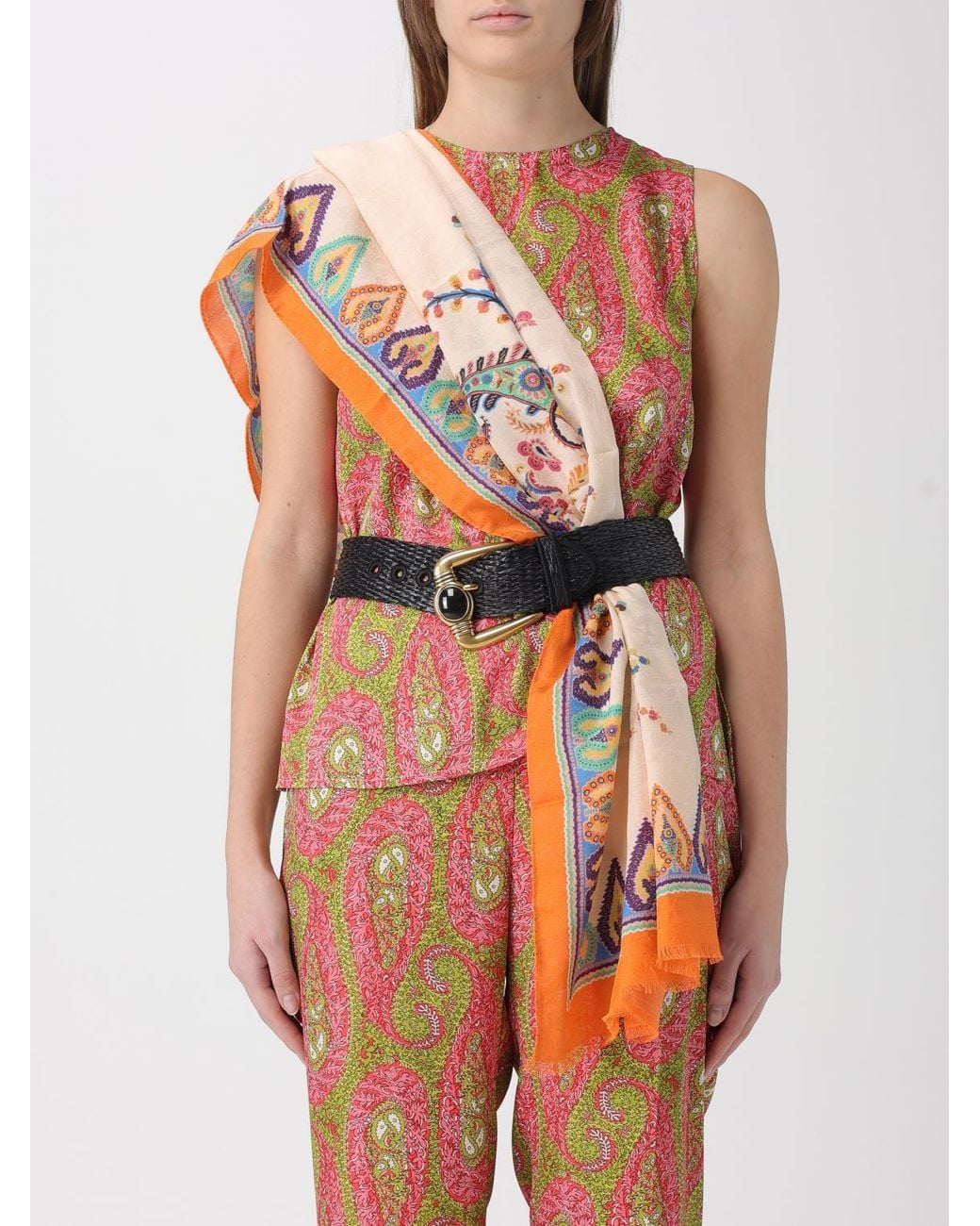 Etro Pink Silk Scarf