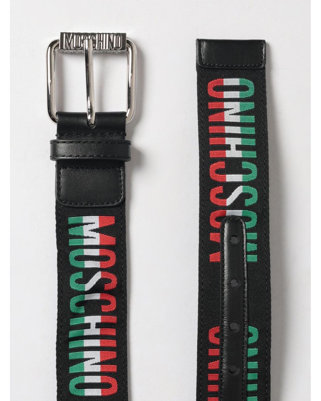 Moschino Couture White Canvas Belt With Jacquard Logo for men