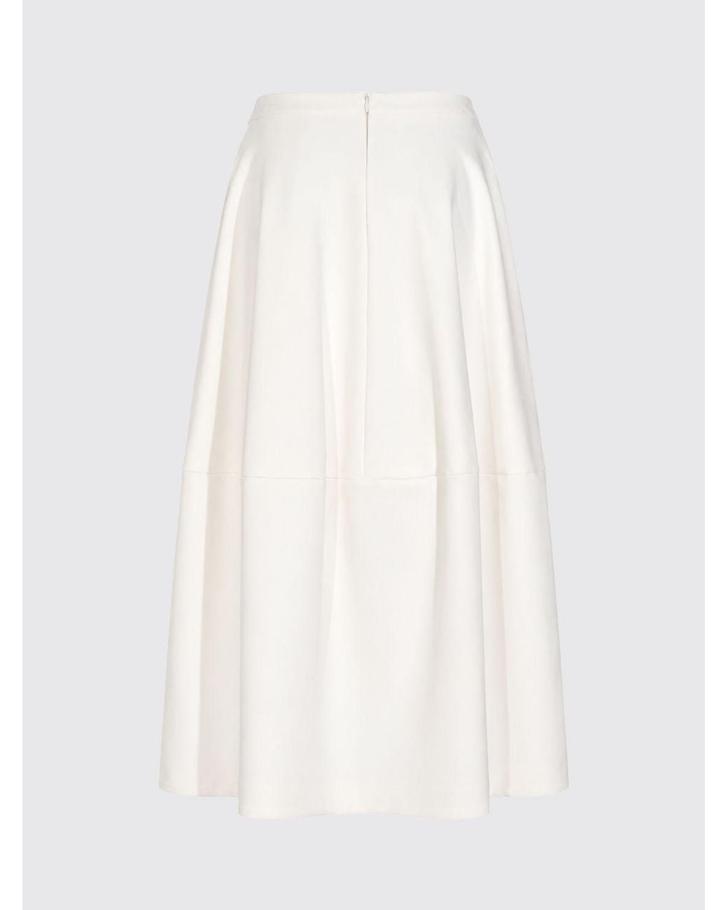 Liviana Conti White High-Waisted A-Line Midi Skirt