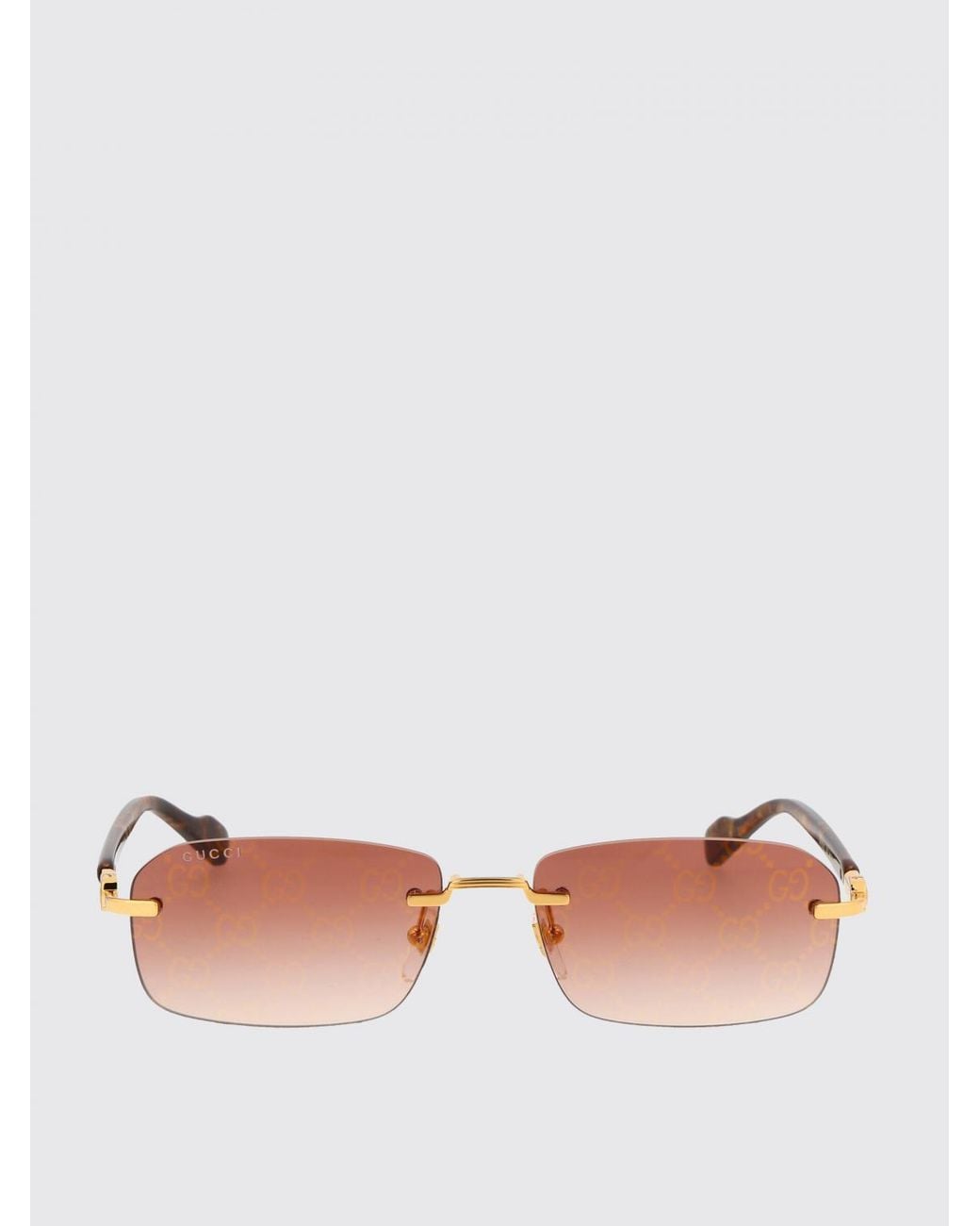 Gucci Yellow Gg0989S Rimless Sunglasses for men