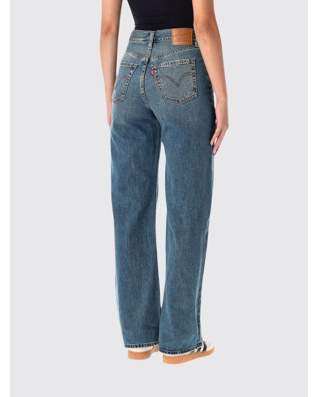 Levi's Blue High-Waisted Five-Pocket Straight Leg Jeans