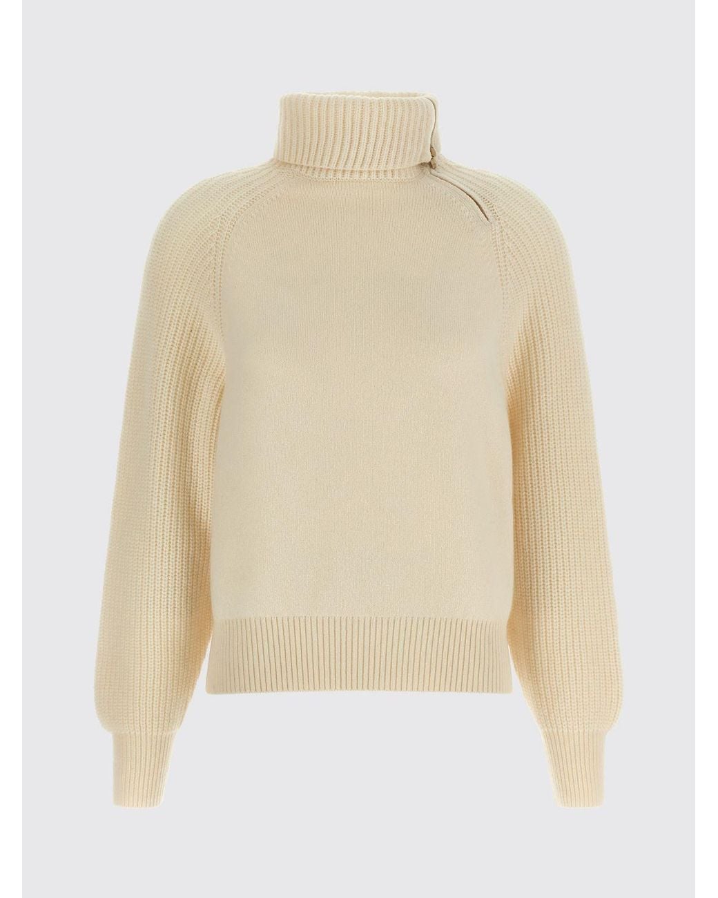 Agnona Natural Long-Sleeved Dropped-Shoulder Turtleneck Jumper