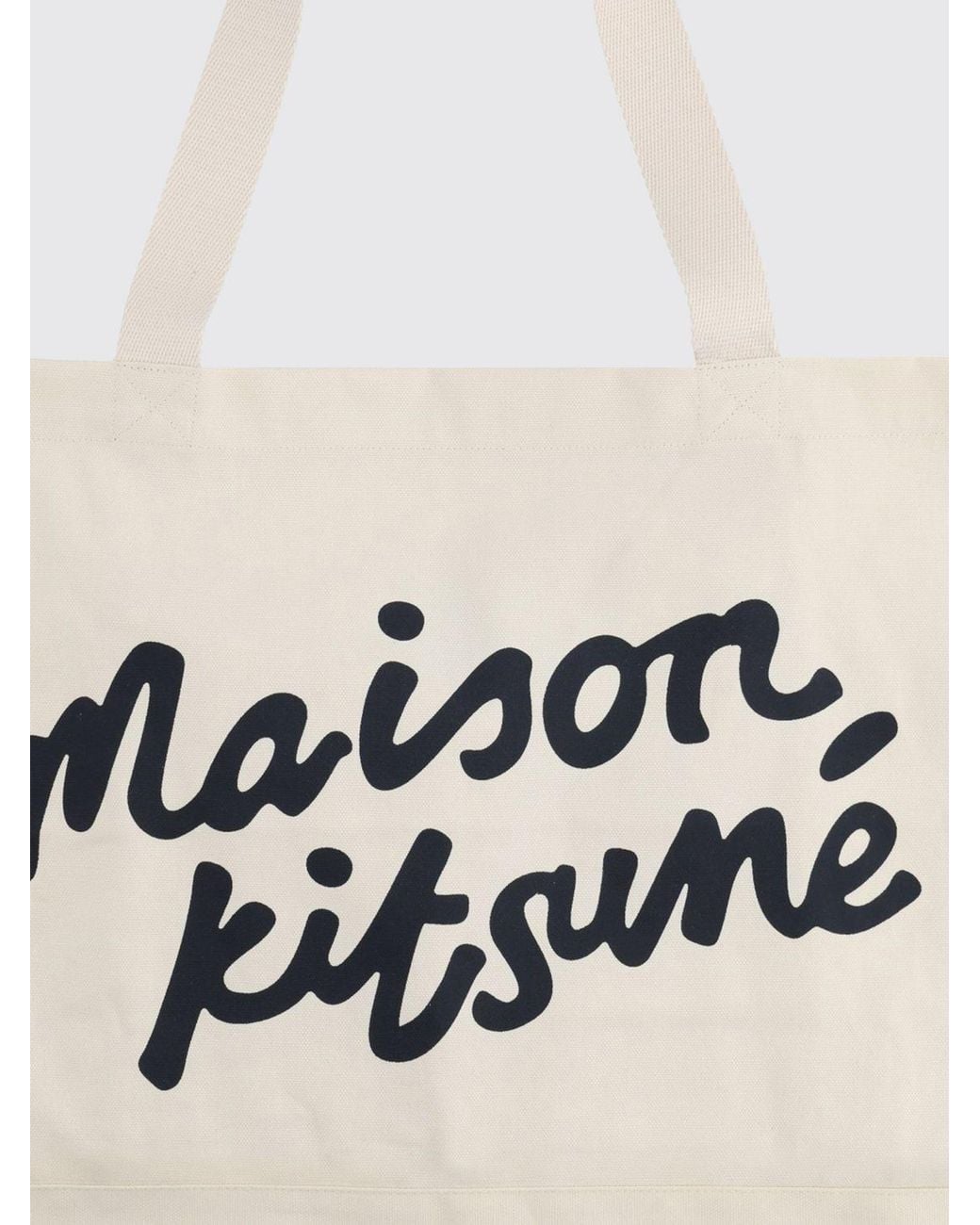 Maison Kitsuné Natural Maison KitsunÉ Large Cotton Canvas Tote Bag With Contrast Logo
