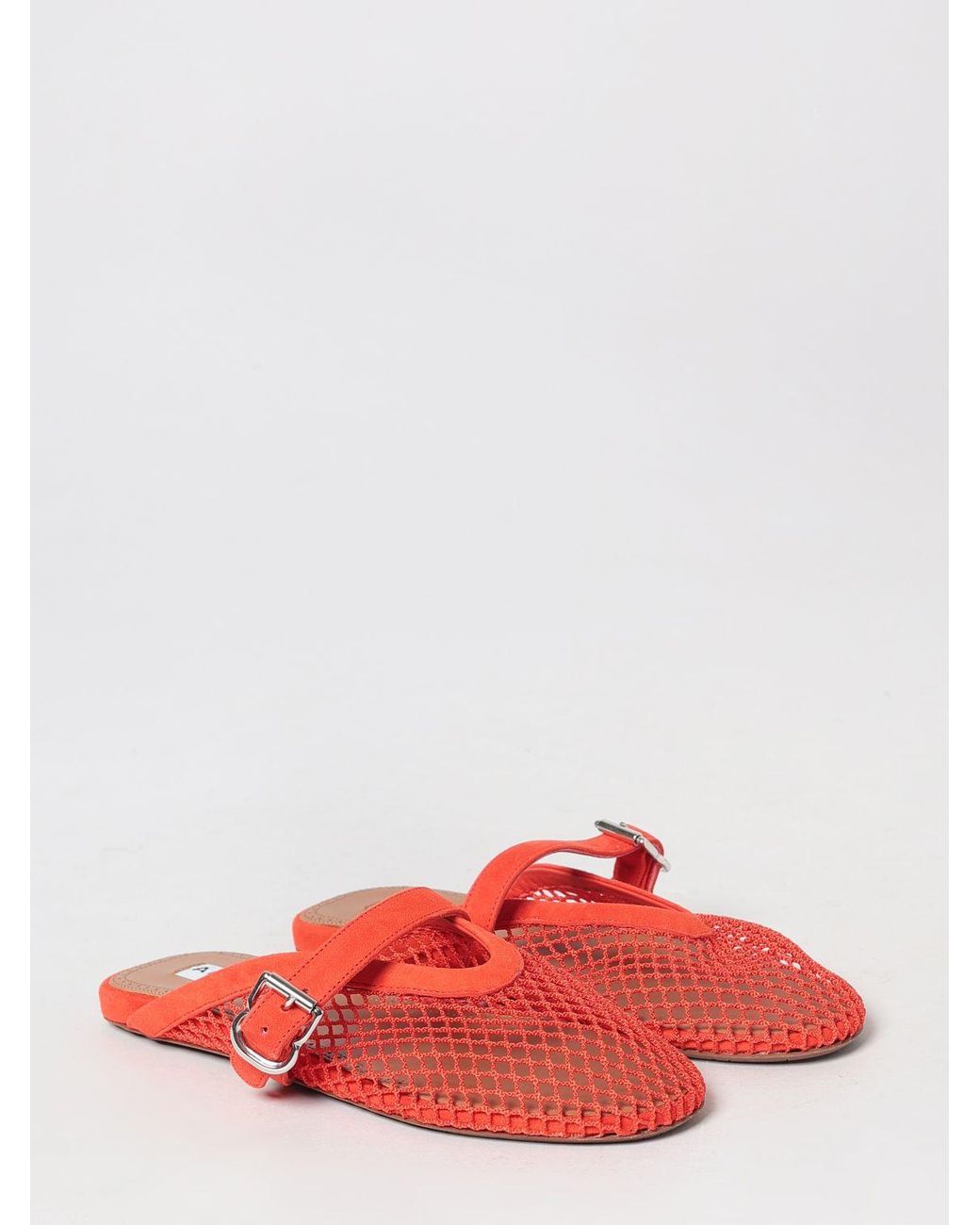 Alaïa Red Alai�A Low-Heeled Mules