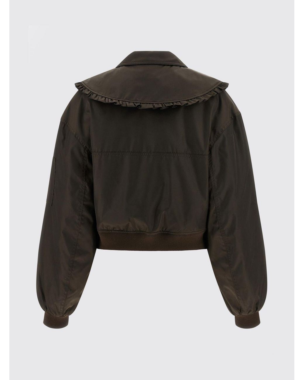 Ganni Black Technical Fabric Bomber Jacket