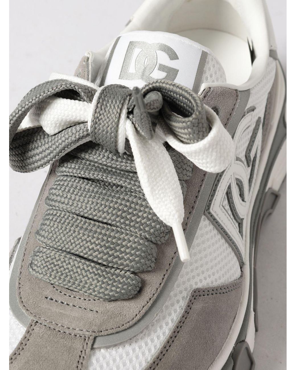 Dolce & Gabbana White Dolce &Amp Gabbana Dg Country Road Suede And Mesh Sneakers for men