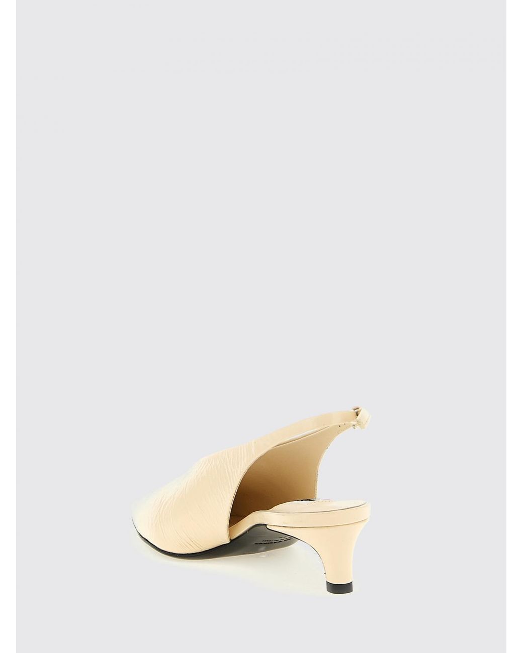 Jil Sander Natural Crinkled Leather Slingback