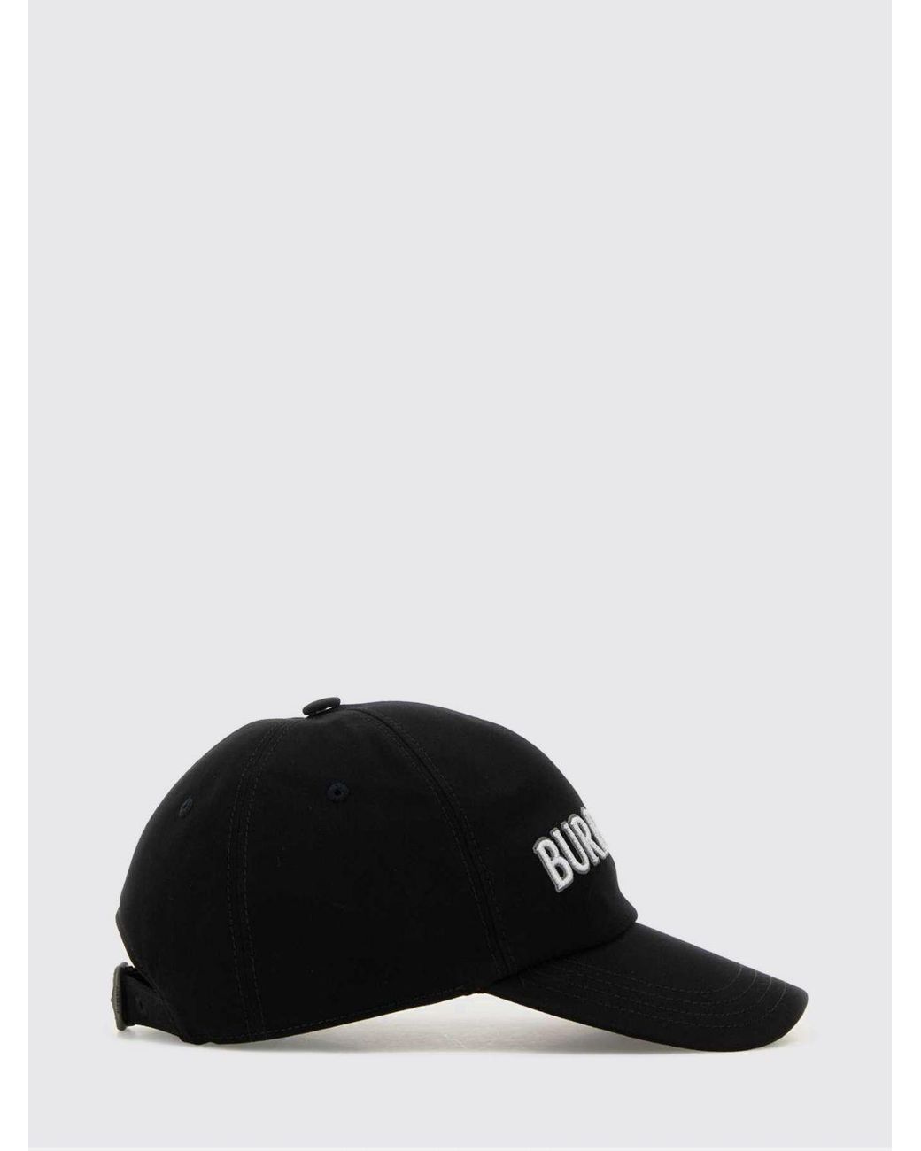 Burberry Black Cotton Twill Hat With Embroidered Logo