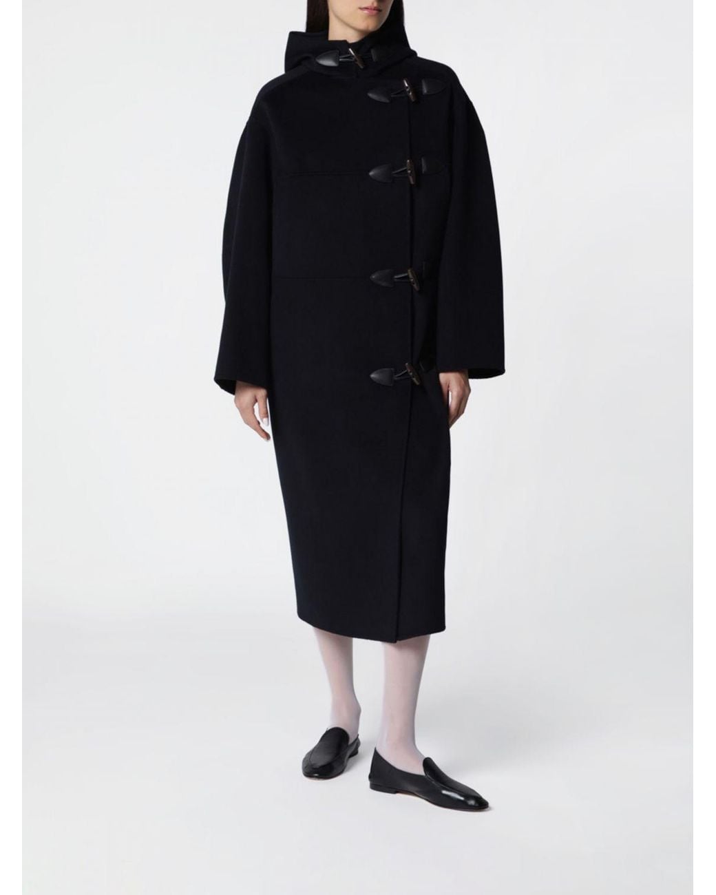 Rohe Black Long Duffle Coat