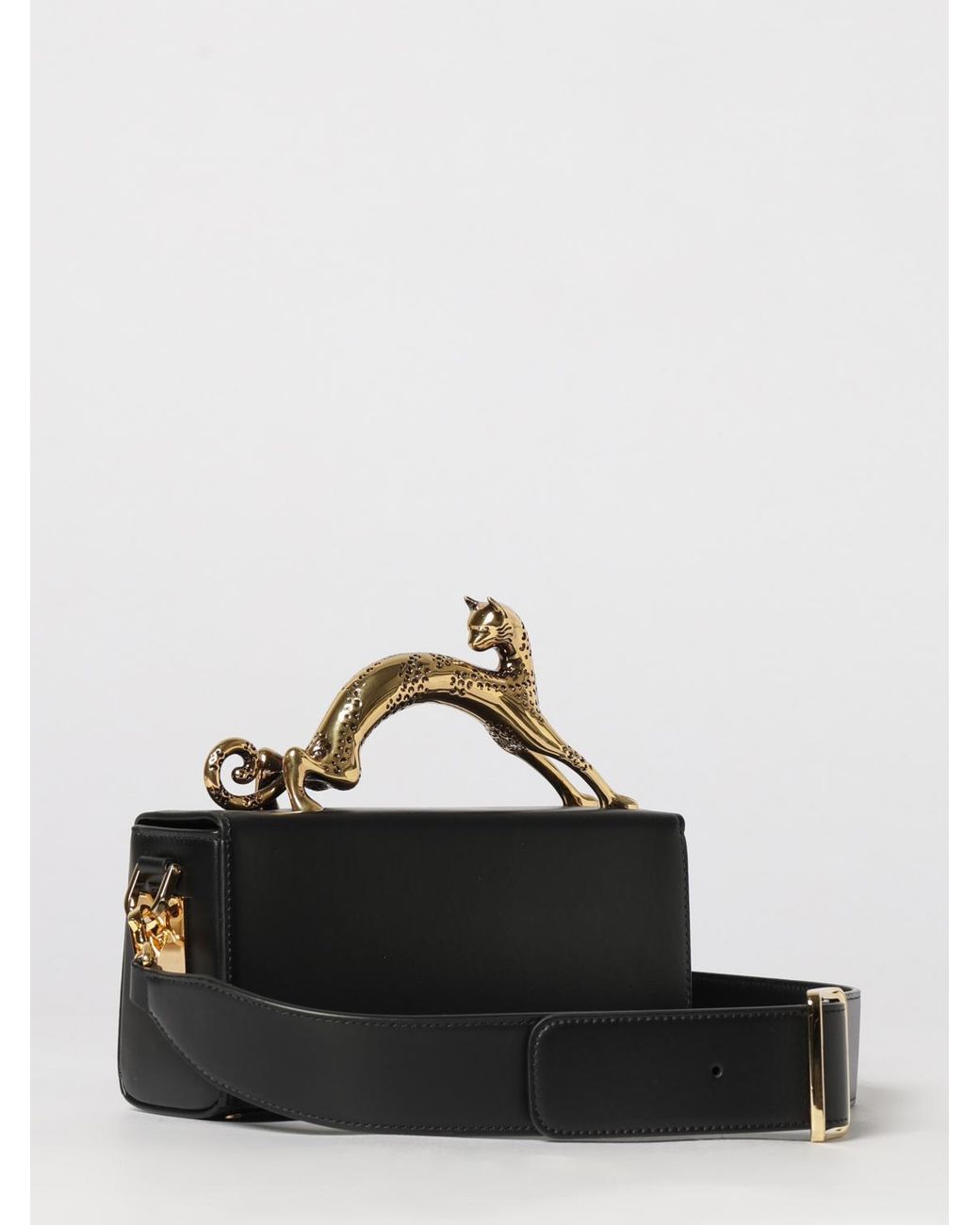 Lanvin Black Leather Bag With Sculptural Handle