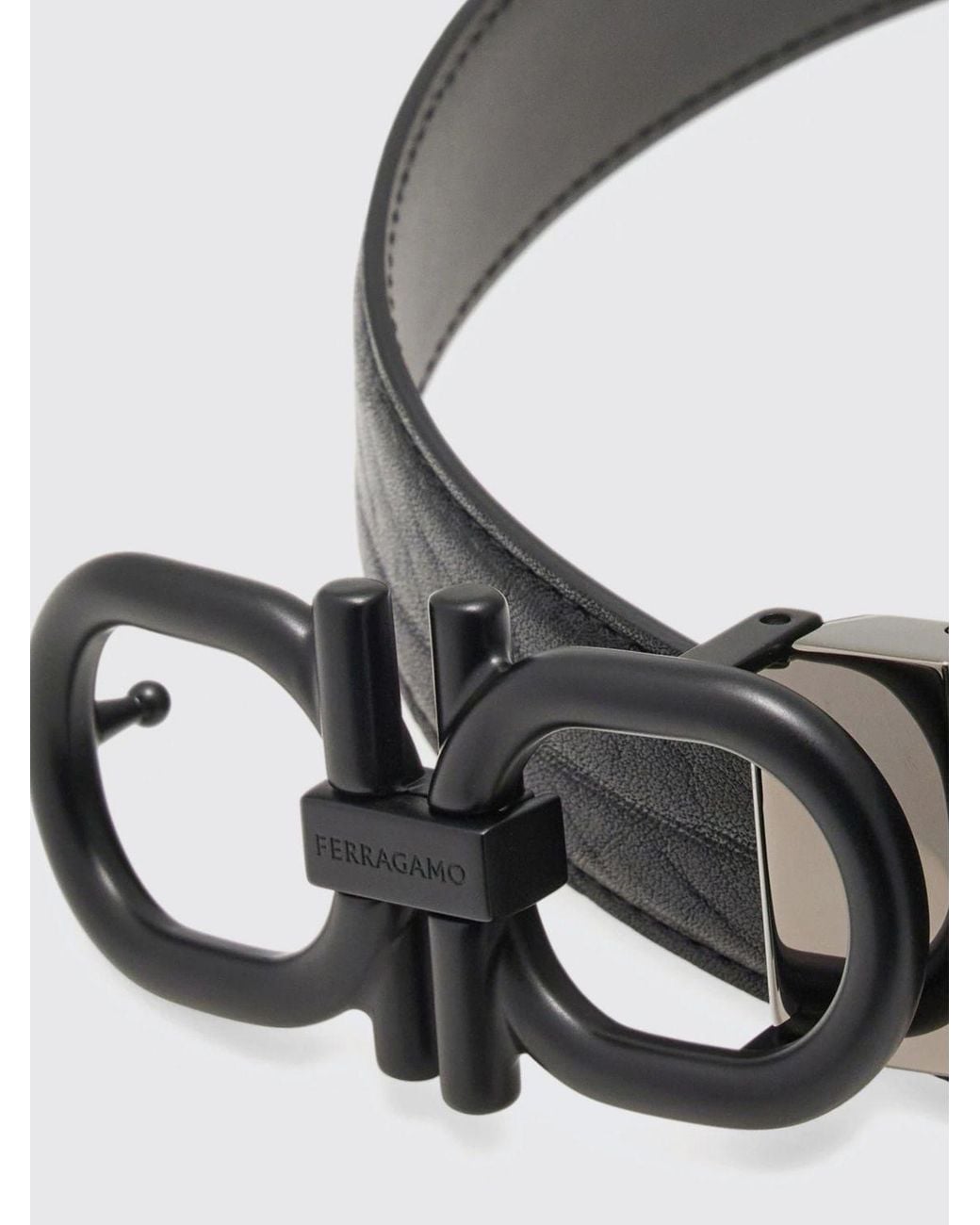Ferragamo Black Reversible Gancini Belt for men