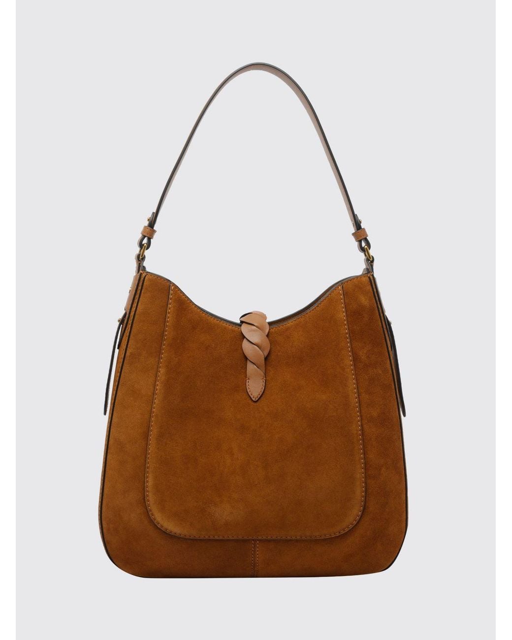 Isabel Marant Brown Altay Suede Calf Leather Flared Shoulder Bag