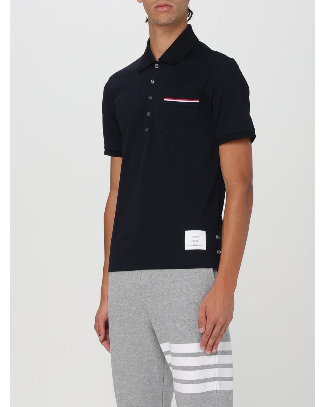 Polo De Algodón Thom Browne de hombre de color Black