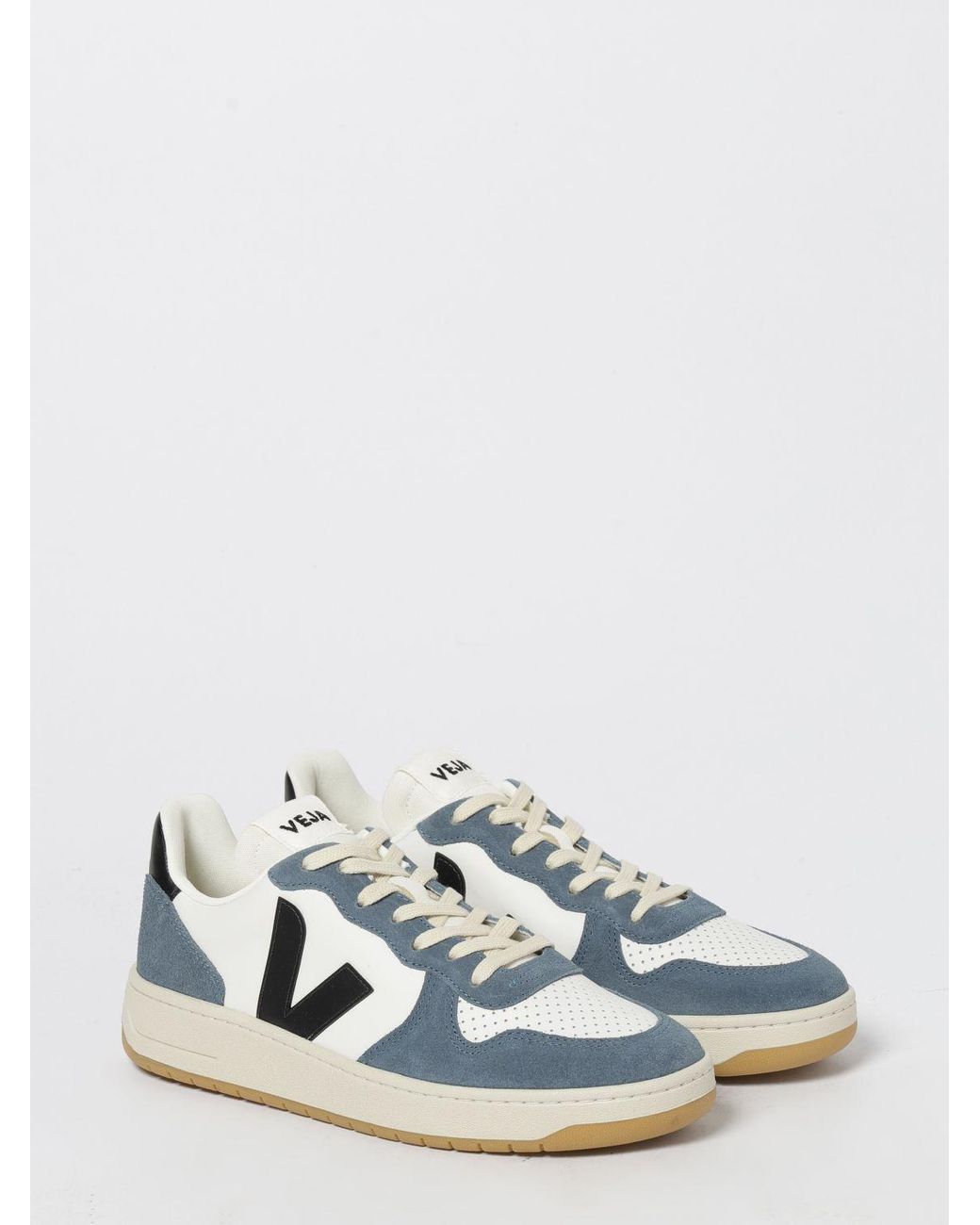 Veja Blue V-10 Leather Sneakers for men