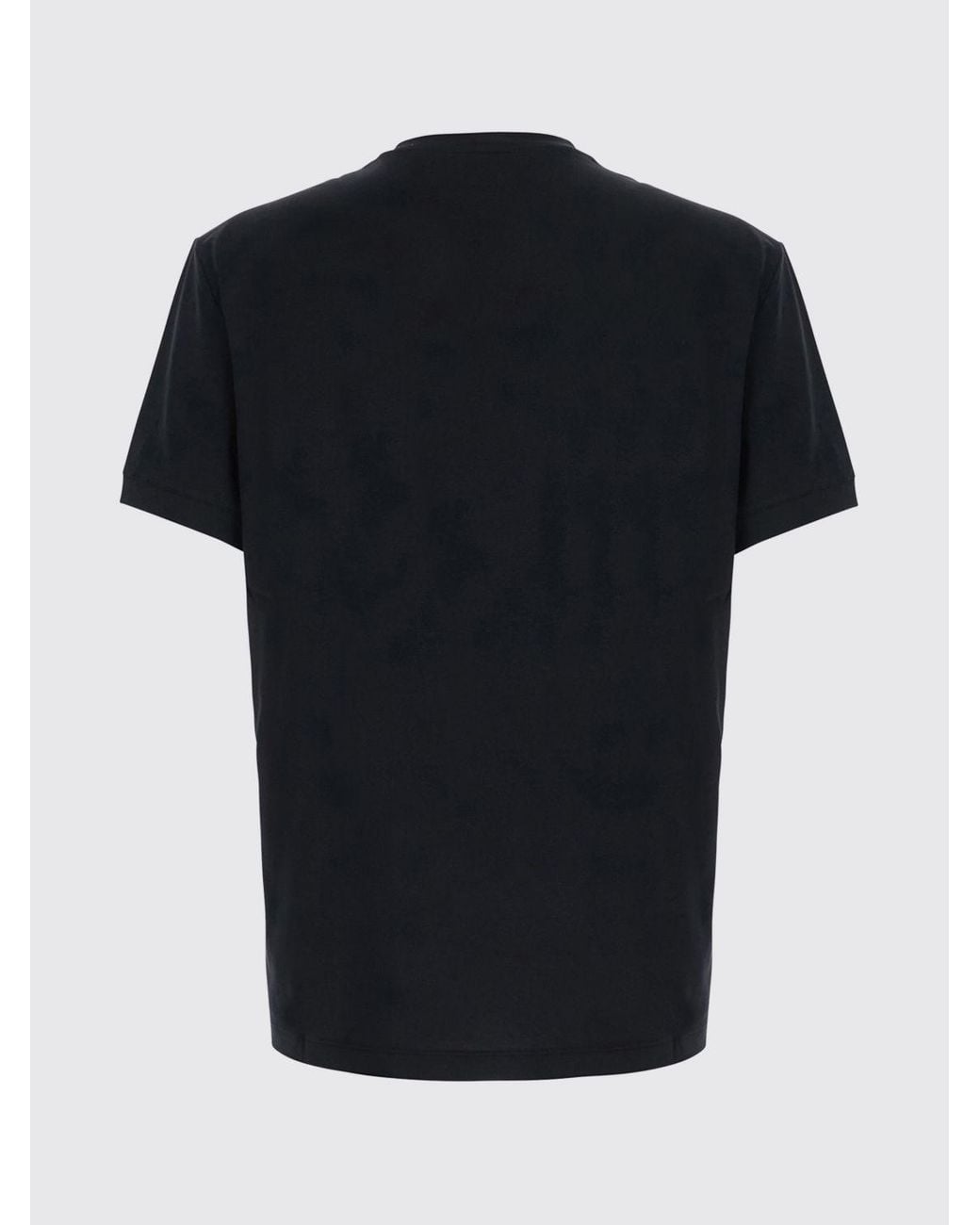 Giorgio Armani Black Short-Sleeved Cotton T-Shirt With Contrasting Logo for men