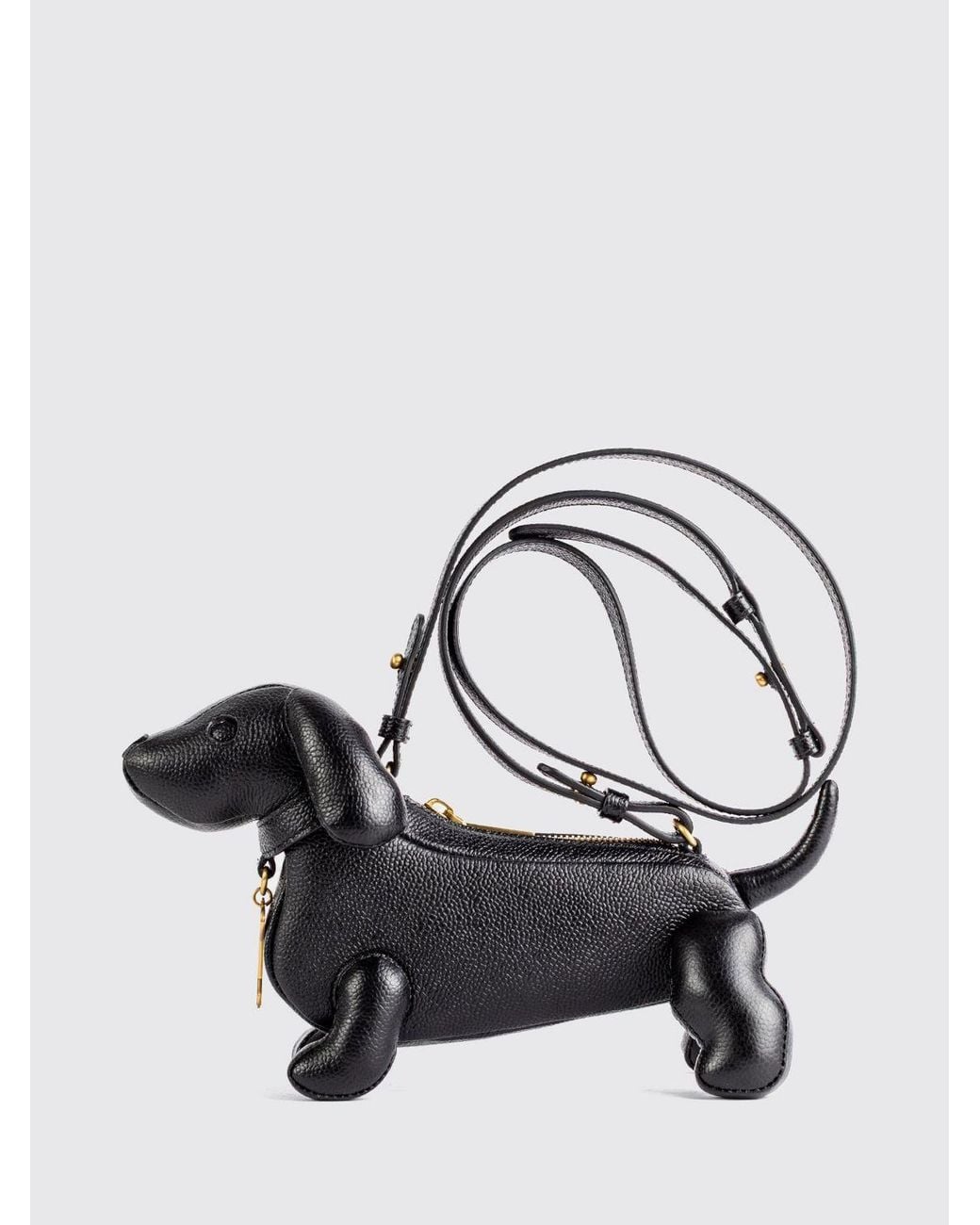 Thom Browne White Hector Dog-Shaped Grained Leather Crossbody Bag