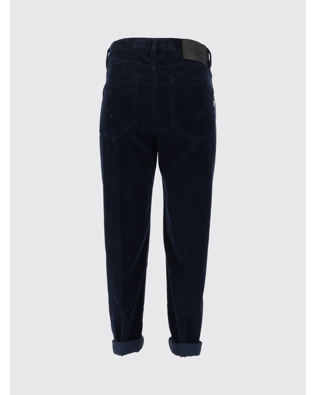 Dondup Blue Koons Straight Cropped Velvet Jeans