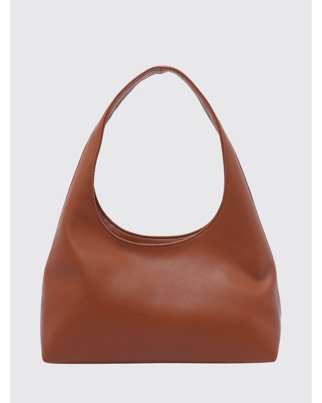 A.P.C. Brown Ninon Flared Synthetic Leather Shoulder Bag With Printed Logo