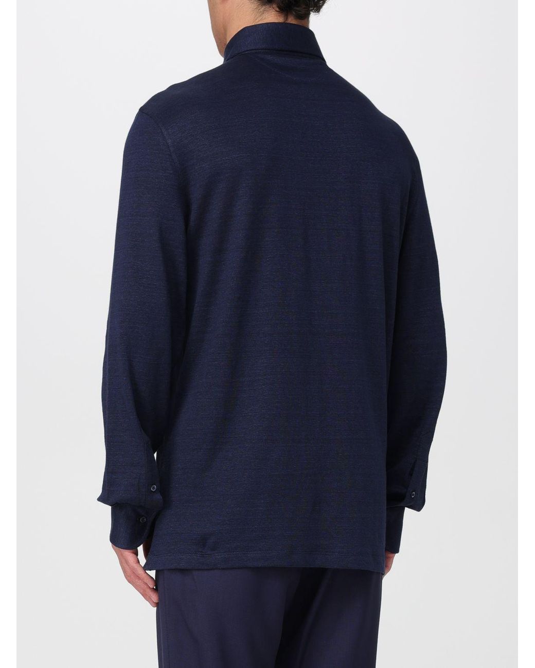 Brunello Cucinelli Blue Cotton Polo Shirt for men