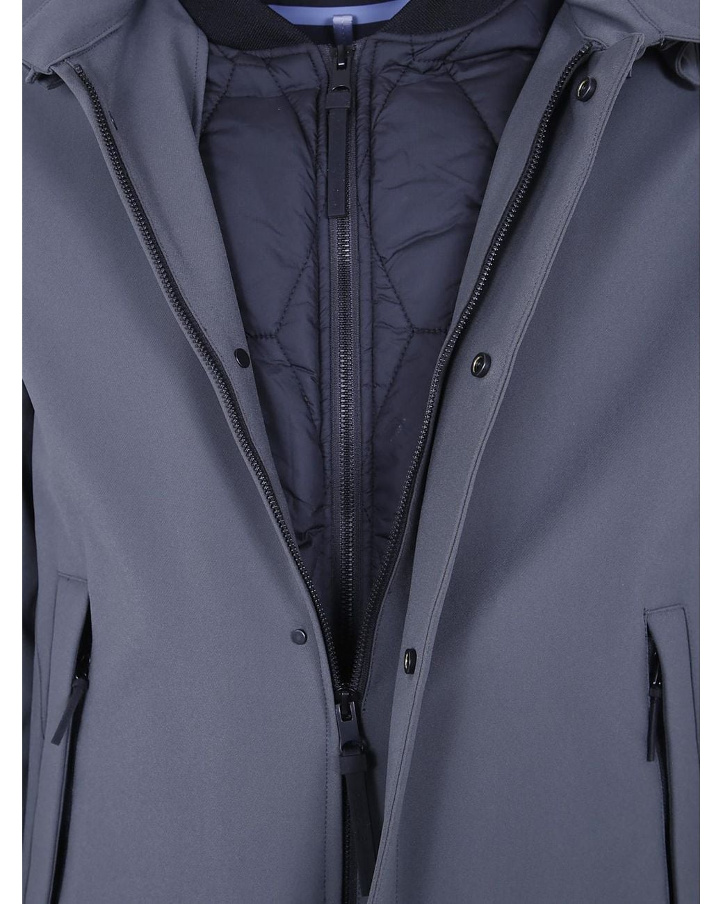 People Of Shibuya Blue Hachiko Short Technical Fabric Parka With Primaloft Padding for men