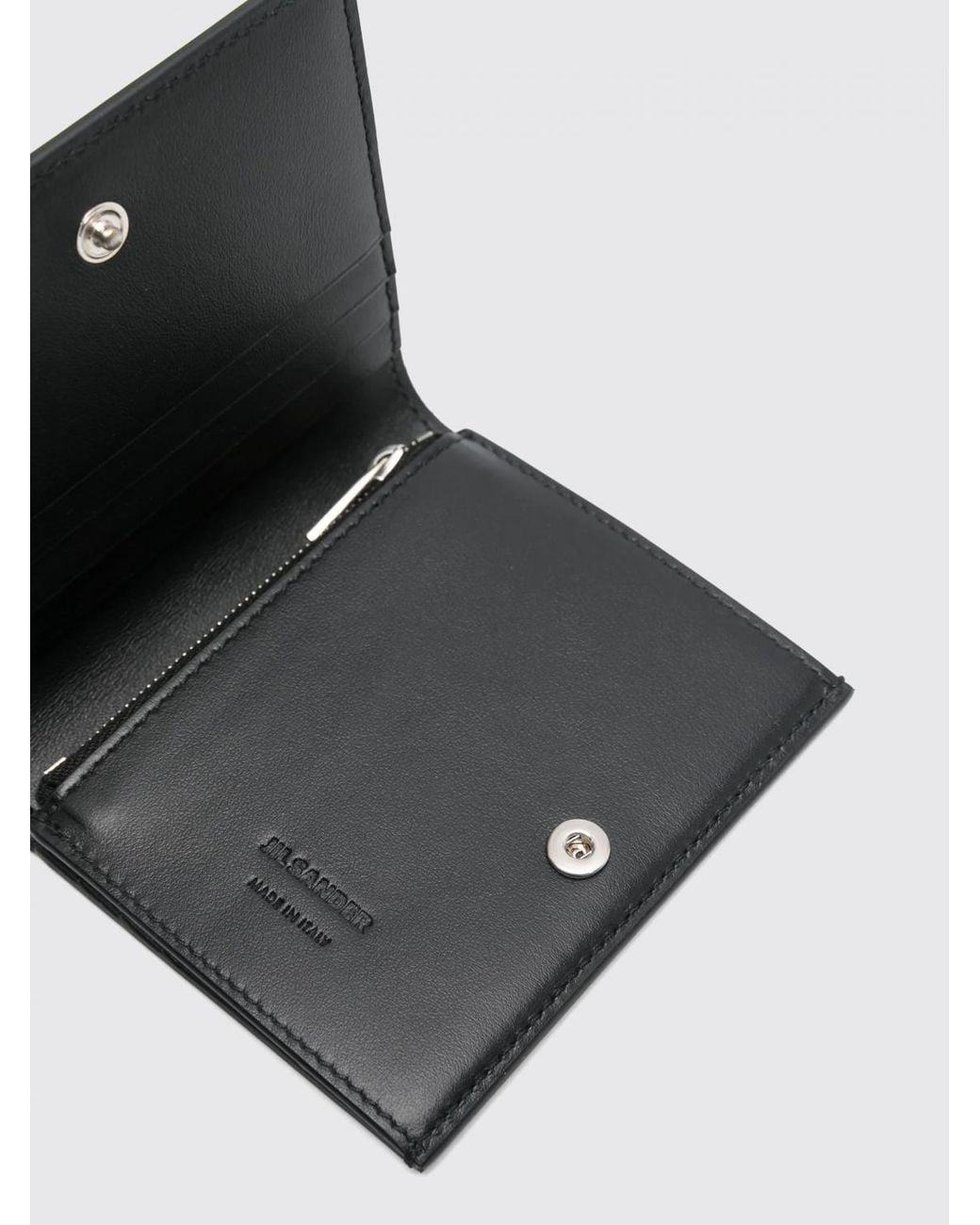 Jil Sander White Bifold Calfskin Leather Wallet With Zip Pocket for men