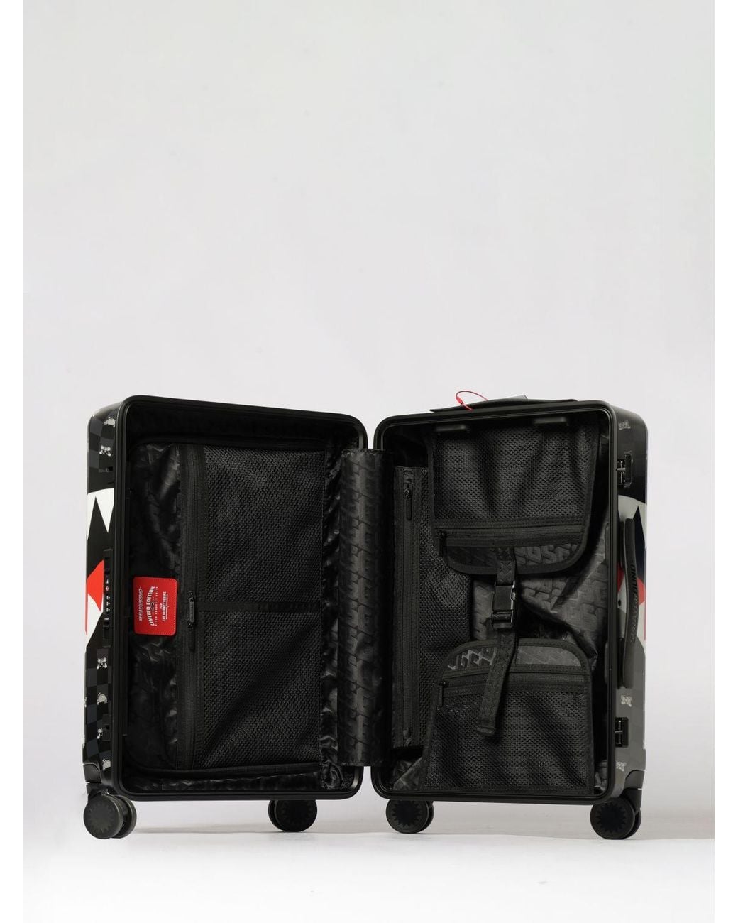 Sprayground Black Polycarbonate Trolley With Printed Logo for men
