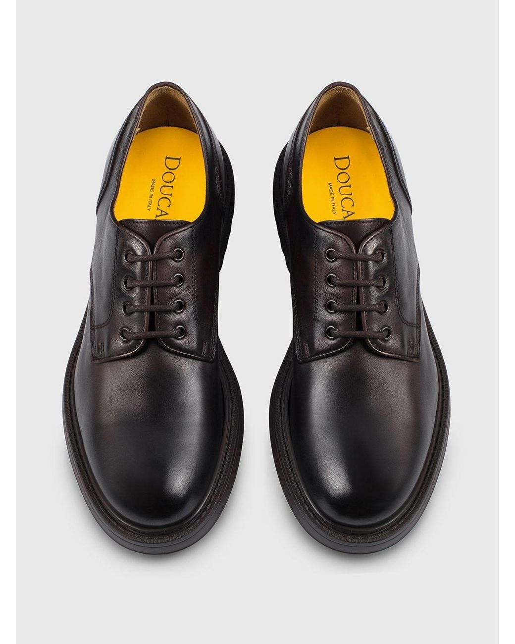 Doucal's White Leather Derby Shoes for men