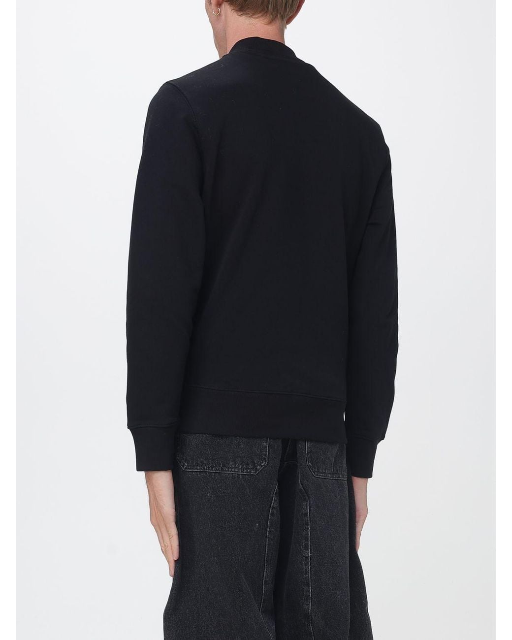 Paul Smith Blue Cotton Zip-Up Sweatshirt With Welt Pockets And Logo for men