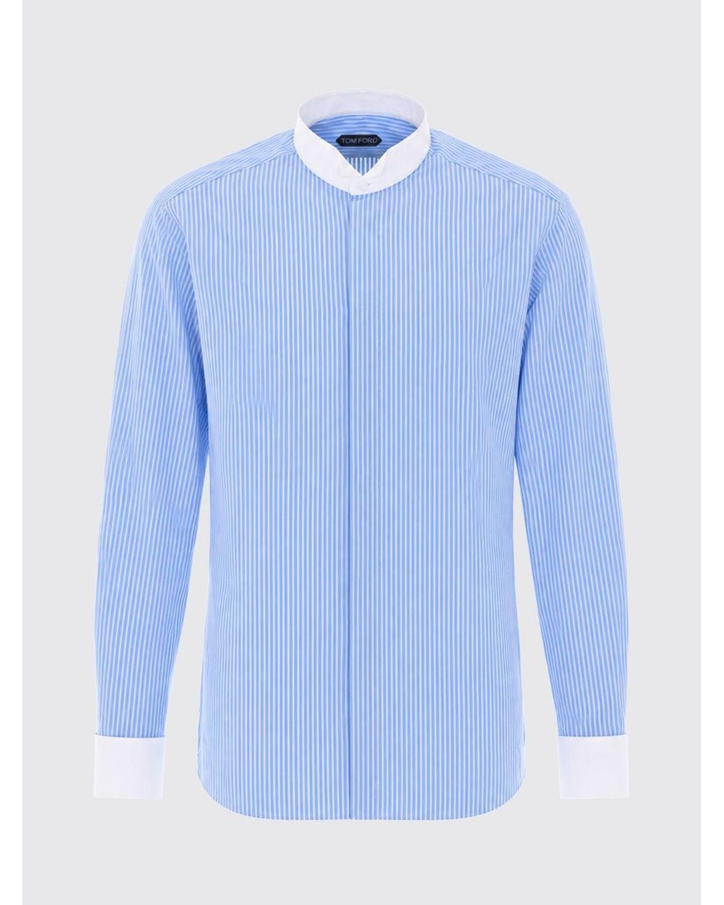 Camicia A Righe di Tom Ford in Blue da Uomo