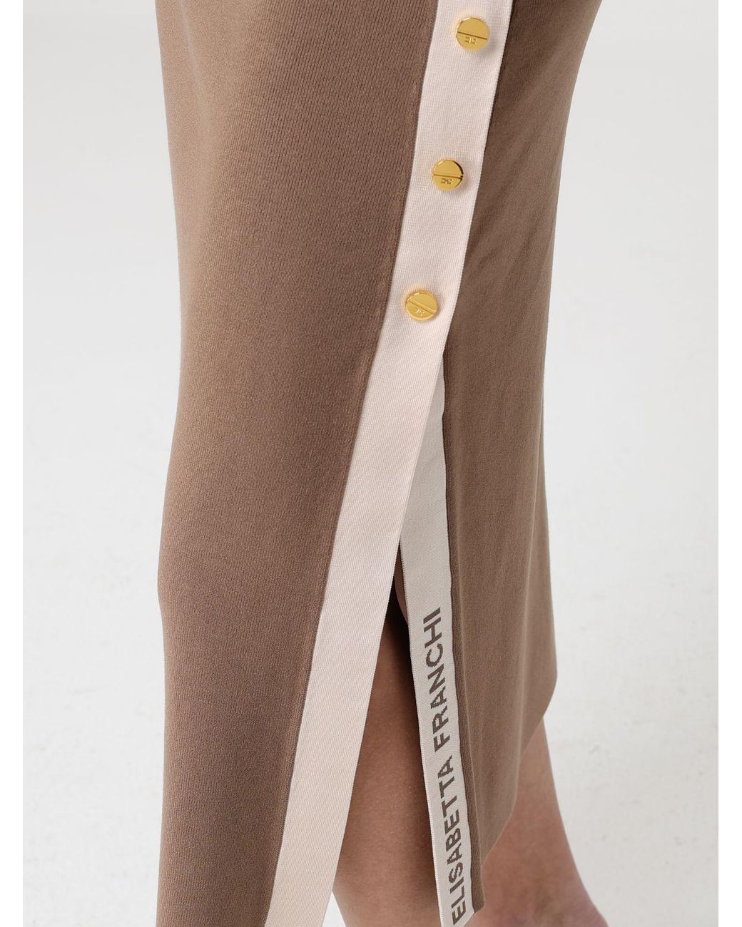 Elisabetta Franchi Natural Viscose Pencil Skirt