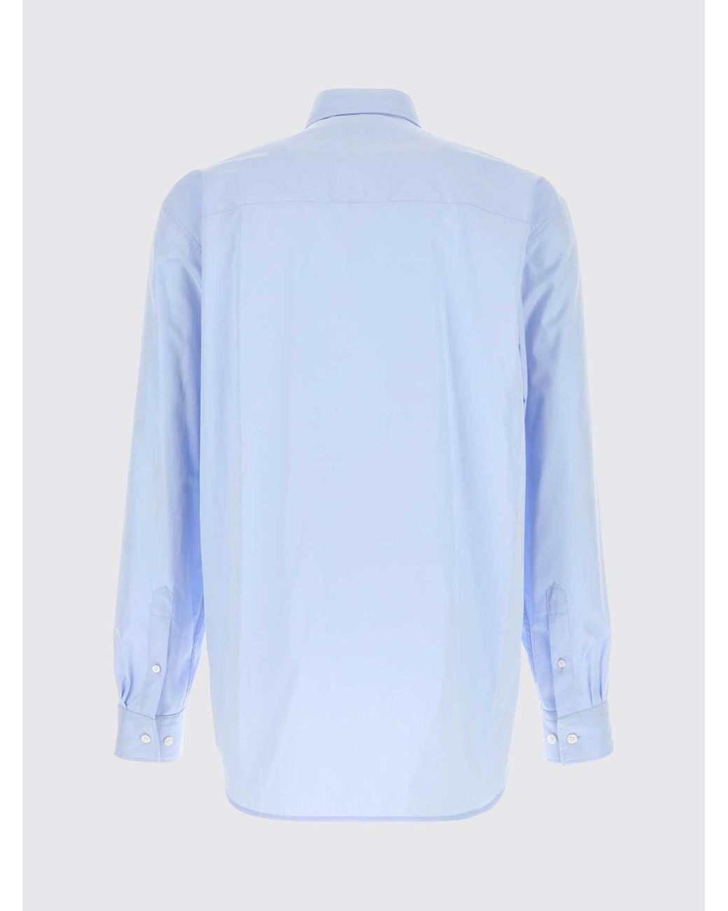 Dries Van Noten Blue Classic Cotton Poplin Shirt With French Collar for men