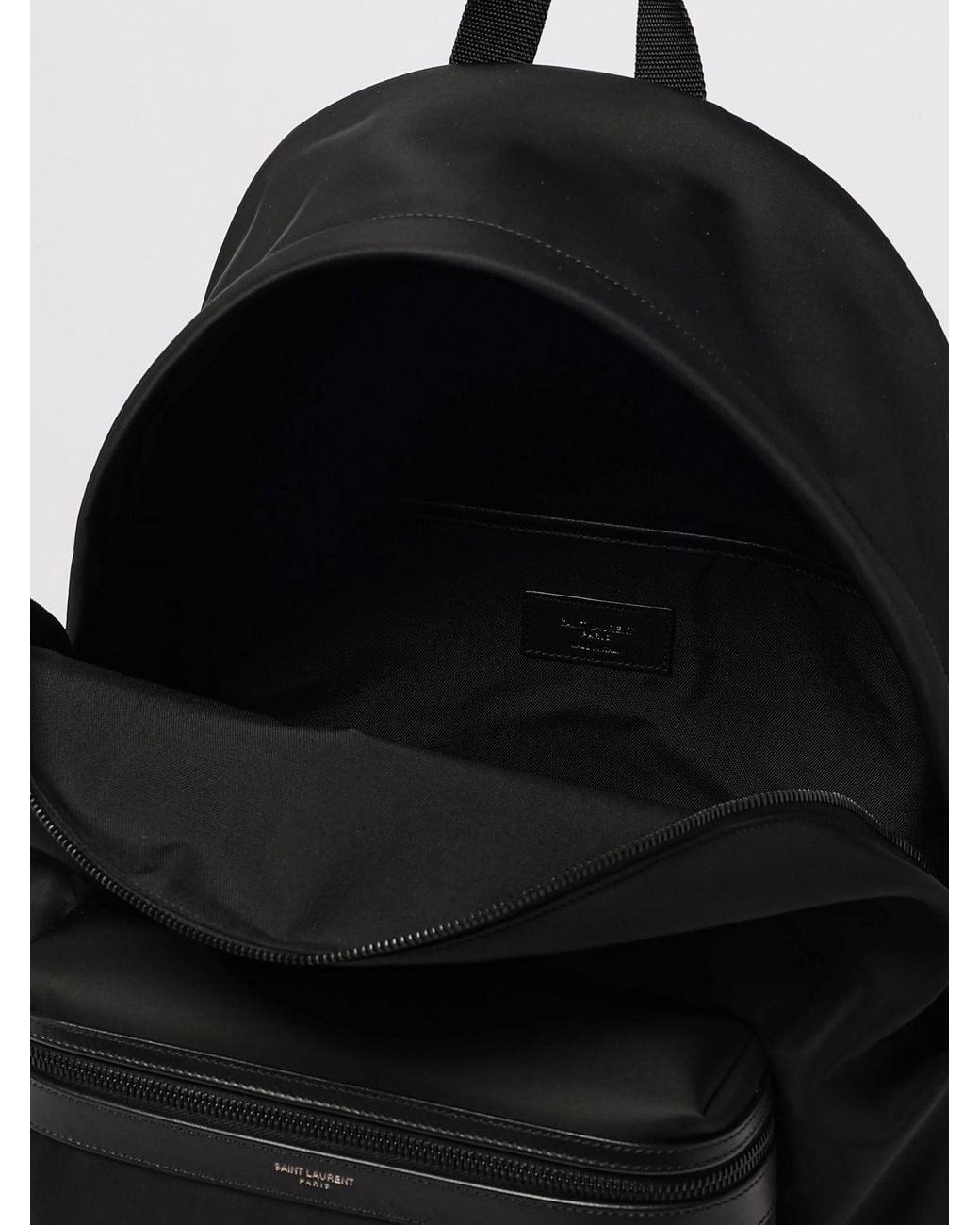 Saint Laurent Black Nylon And Leather Backpack for men