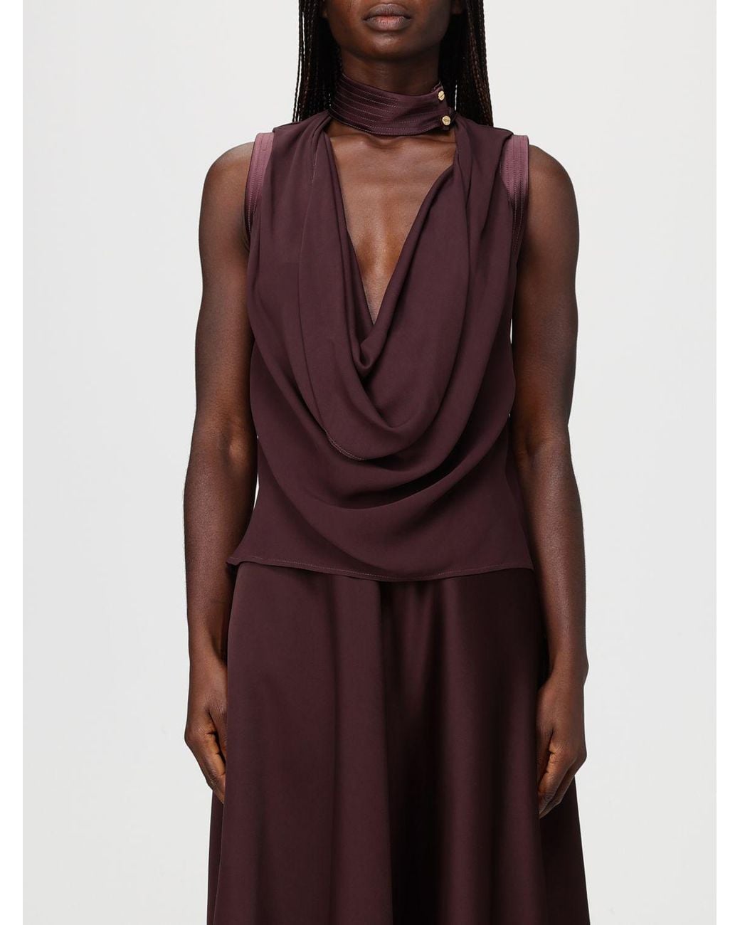 Elisabetta Franchi Red Viscose Top