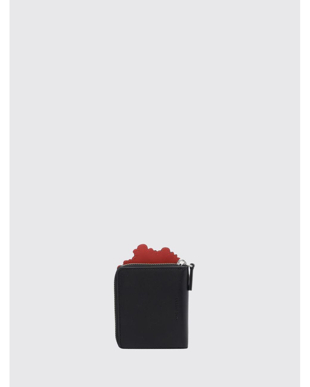 Marc Jacobs White Leather Wallet With Graphic Print And Zip Closure