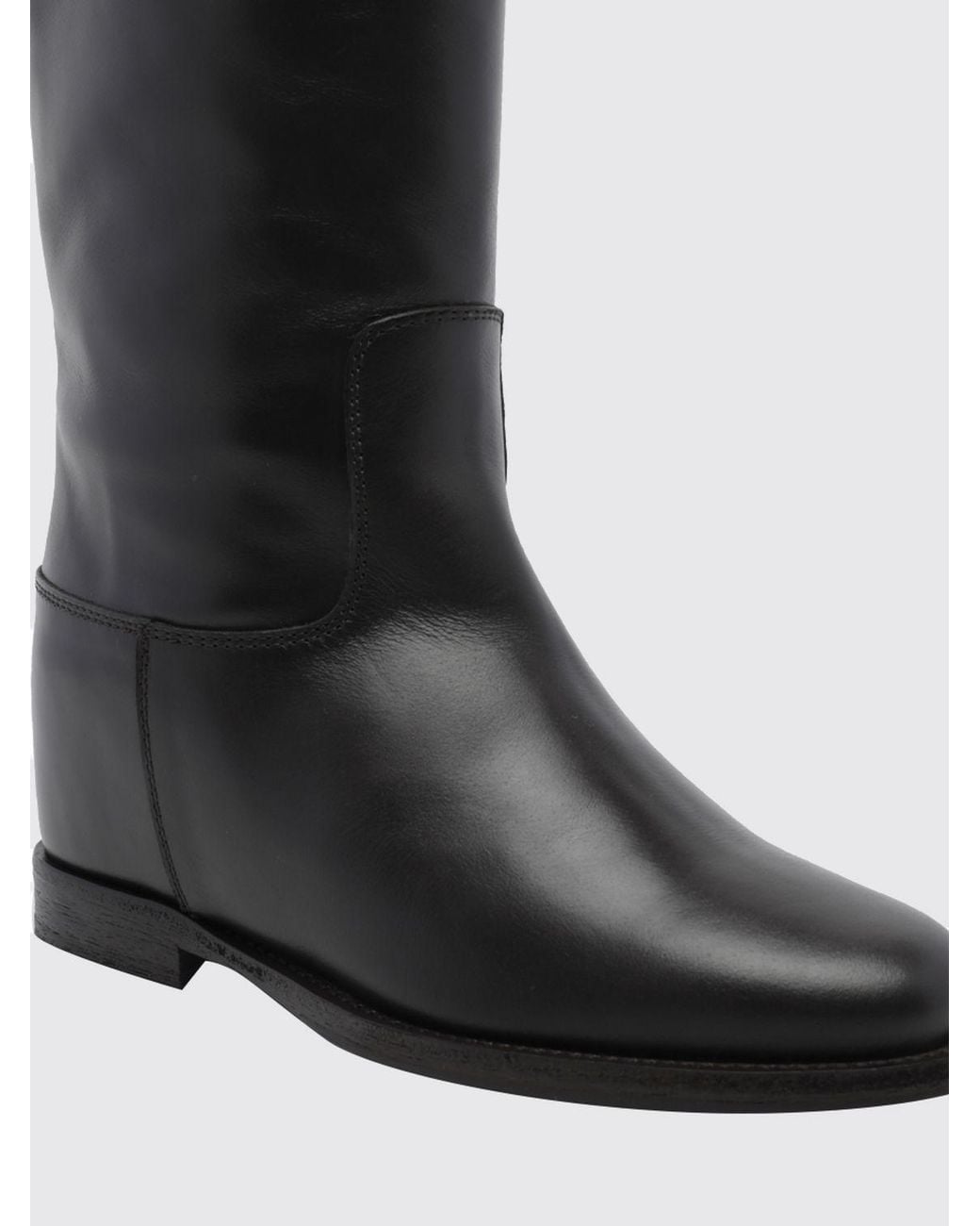 Via Roma 15 Black Knee-High Wedge Boots