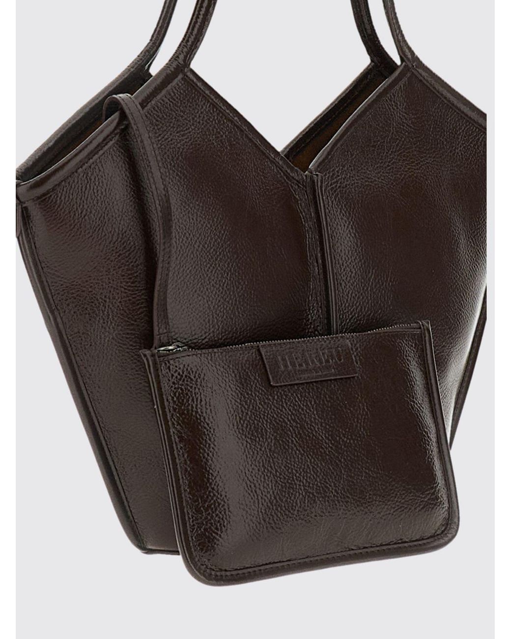 Hereu Brown Calella S Smooth Calfskin Tote Bag With Internal Pouch